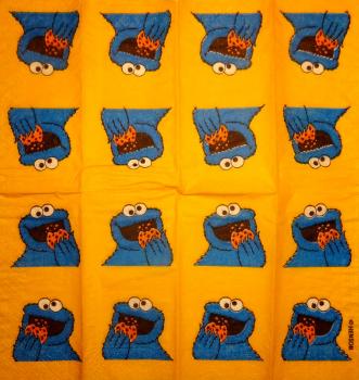 BF1-020 Monster - 4-ply - Sesame Workshop - Jim Henson - Handkerchief